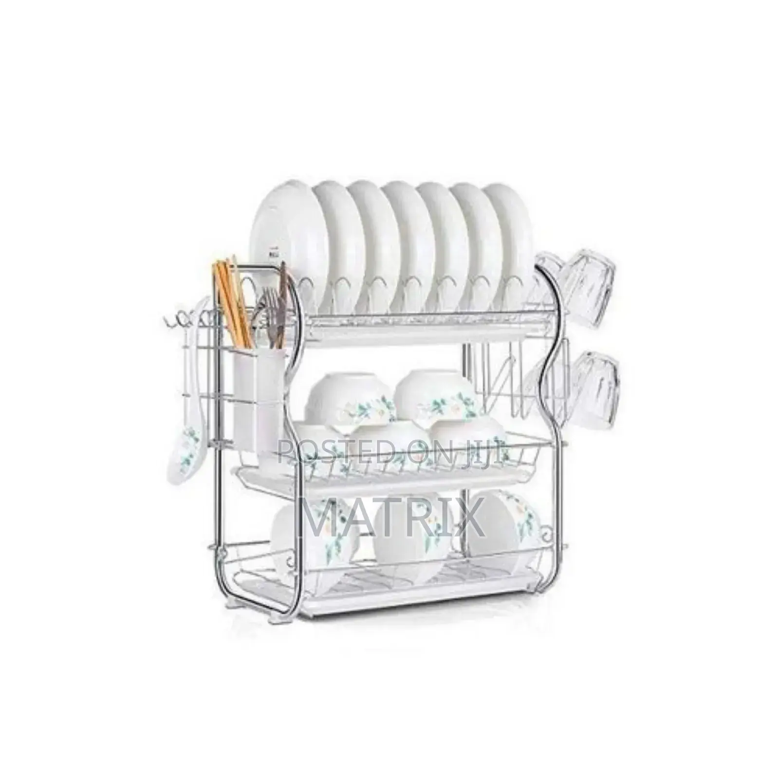 3 Layer Dish Rack Drainer - Sliver