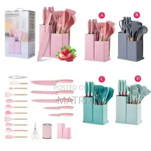 19 Piece Silicone Kitchenware Utensil Set