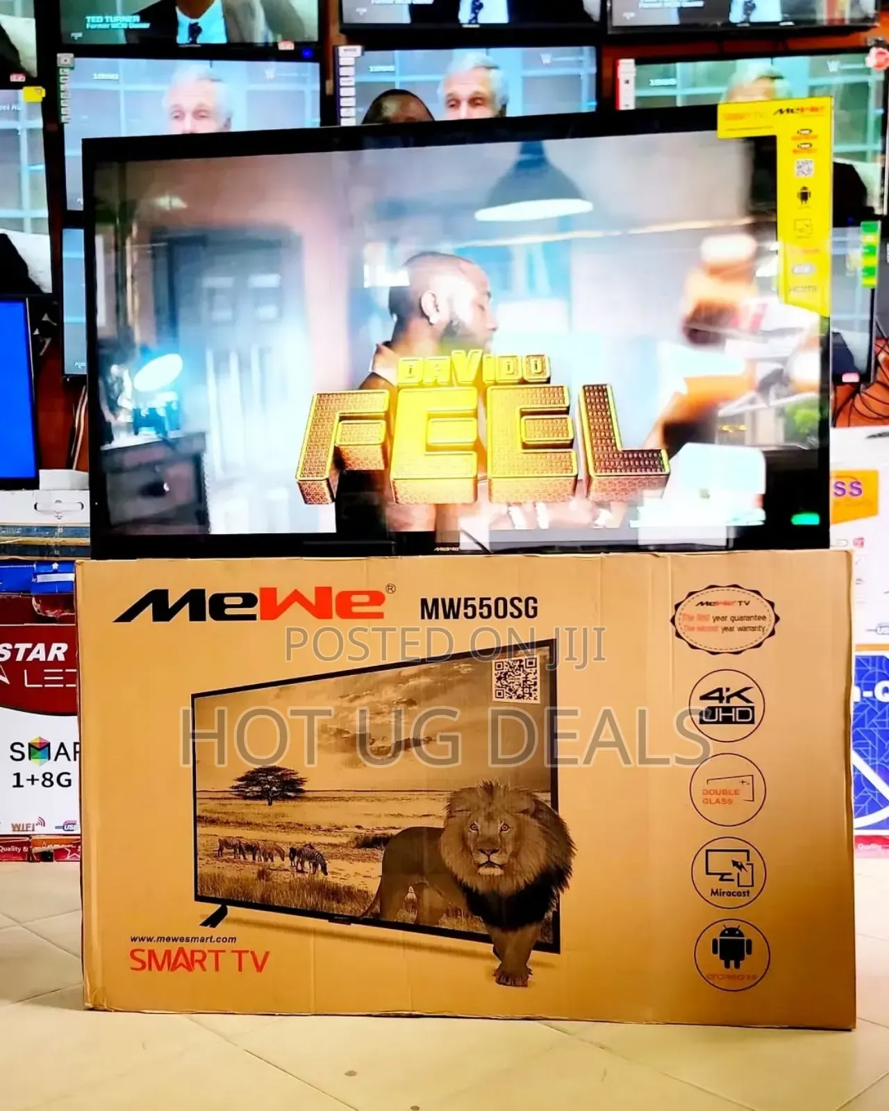 Mewe 55-inch 4k Uhd Smart Led Tv With Bluetooth Frameless