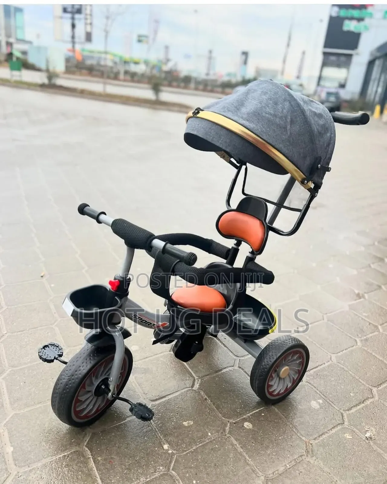 Kids Push Tricycle With Canopy( 1 To 4 Years) - Multicolor