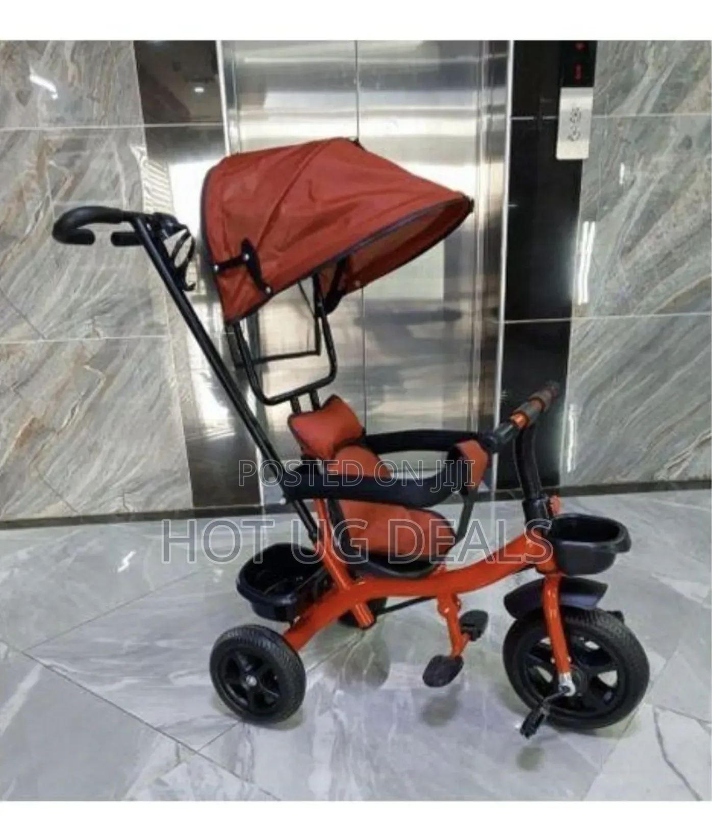 Kids Push Tricycle With Canopy And Side Barstricycle