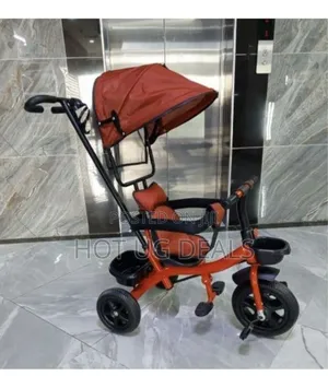 Photo - Kids Push Tricycle With Canopy And Side Barstricycle