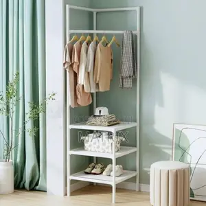 Bedroom Bedside Corner Standing Shoe Cloth Rack