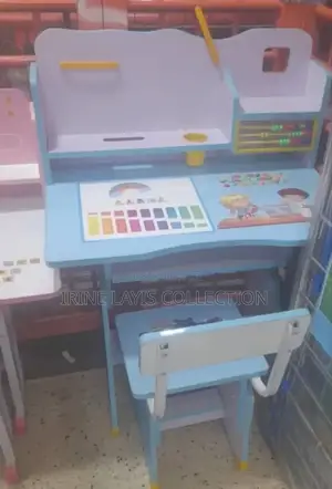 Kid's Reading Table and Chair With a Rechargeable Lamp