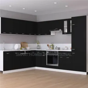 Photo - Black L Shape Kitchen Cabinets From 7,500,000/- Order Now