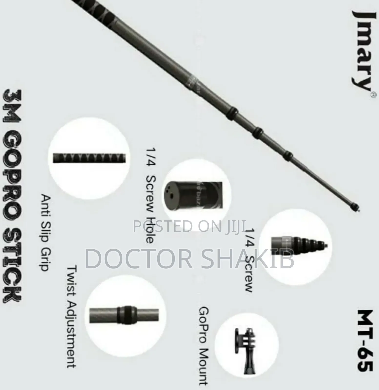 Original Jmary Mt-65 3meter Carbon Fiber Stick For Action