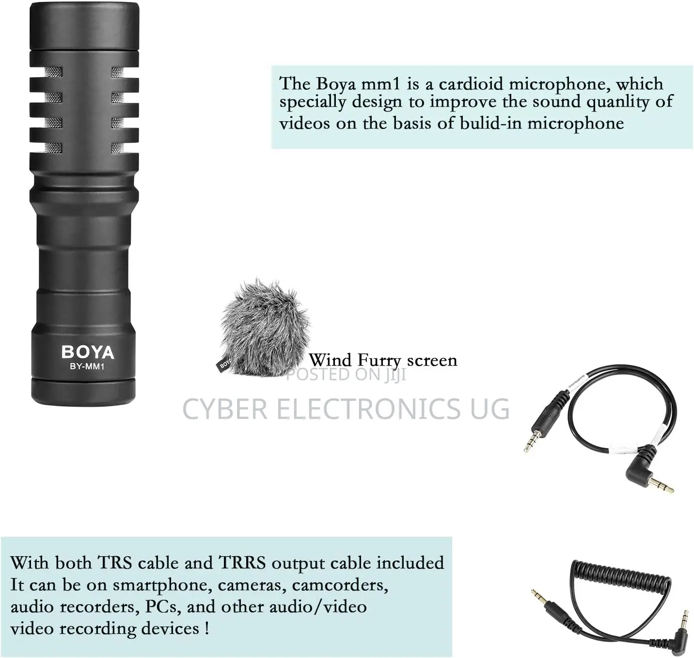 Boya Mm1 Universal Microphone Shotgun Mic With Shock Mount