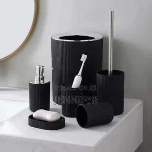6pcs Bathroom Accessories Set Black