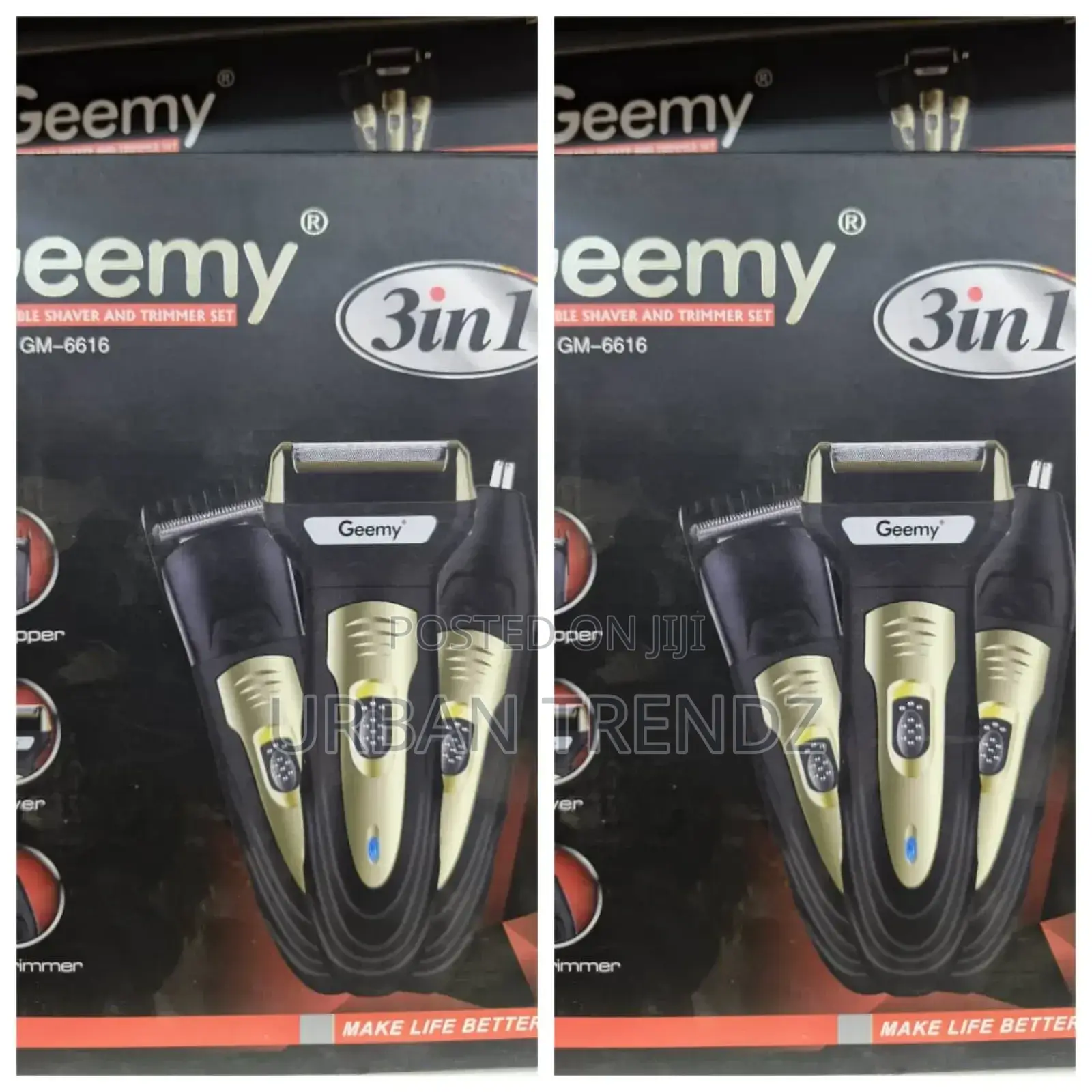 Geemy 3-in-1 Rechargeable Shaver and Trimmer Set