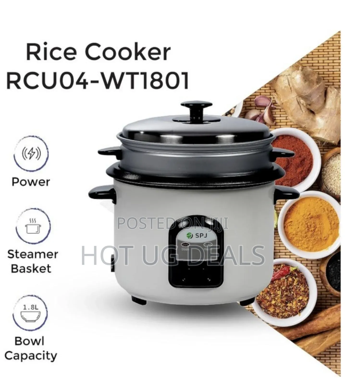 Spj 1.8 L Electric Rice Cooker With Steamer, Stainless Steel