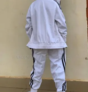 Photo - White With Strap Black Colour Tracksuits Original Material
