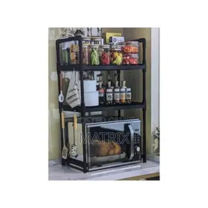 Microwave Oven Rack, Adjustable Shelf Organizer 3-Tiers