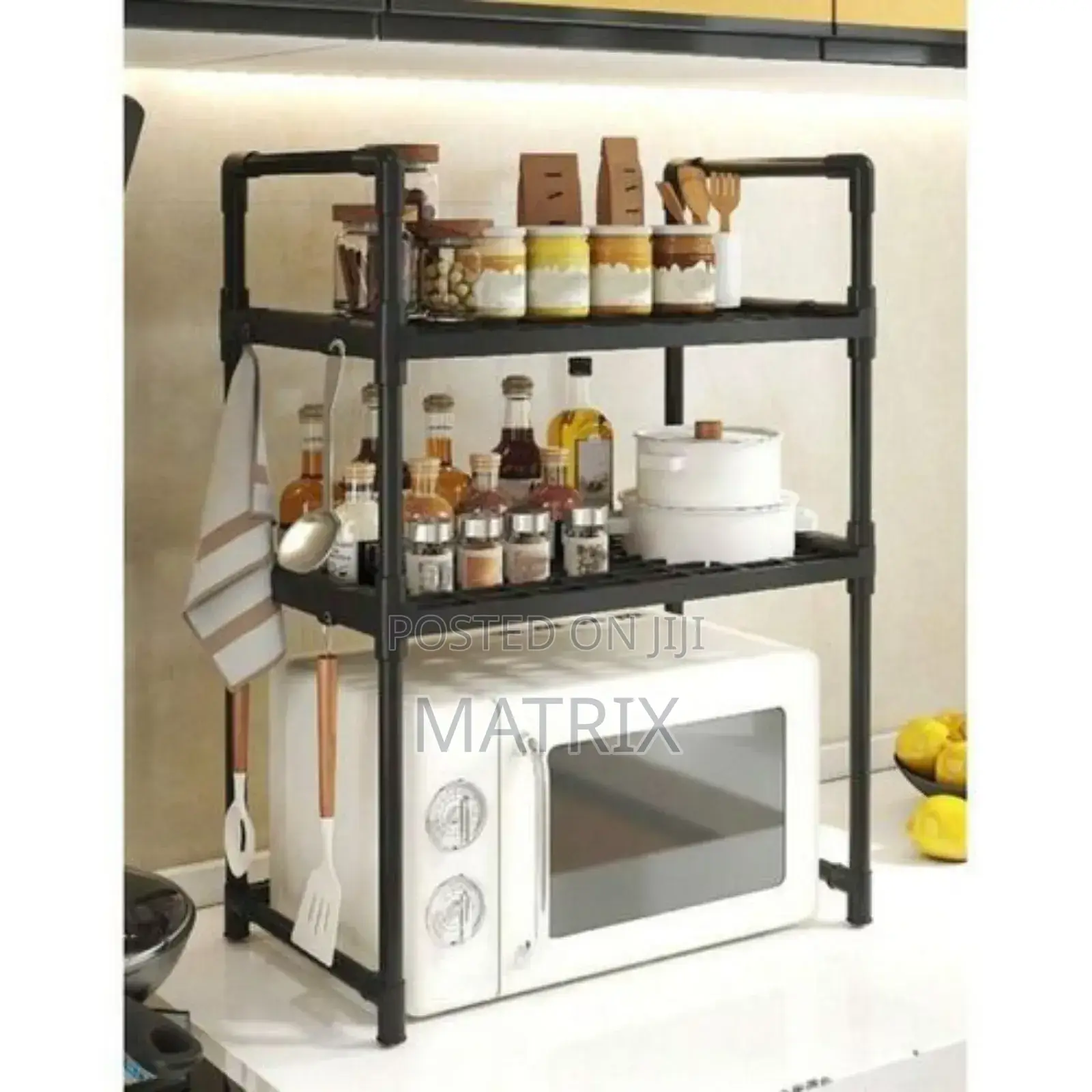 Microwave Oven Rack, Adjustable Shelf Organizer 3-Tiers