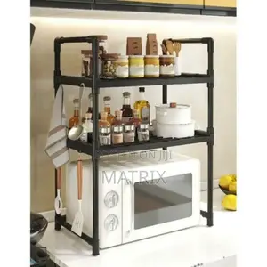 Microwave Oven Rack, Adjustable Shelf Organizer 3-Tiers