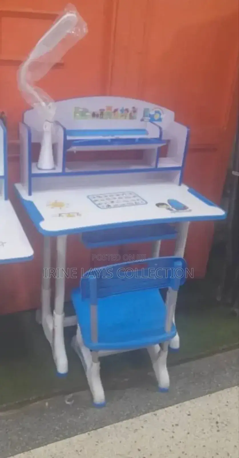 Kid's Reading Table With a Chair and Lamp