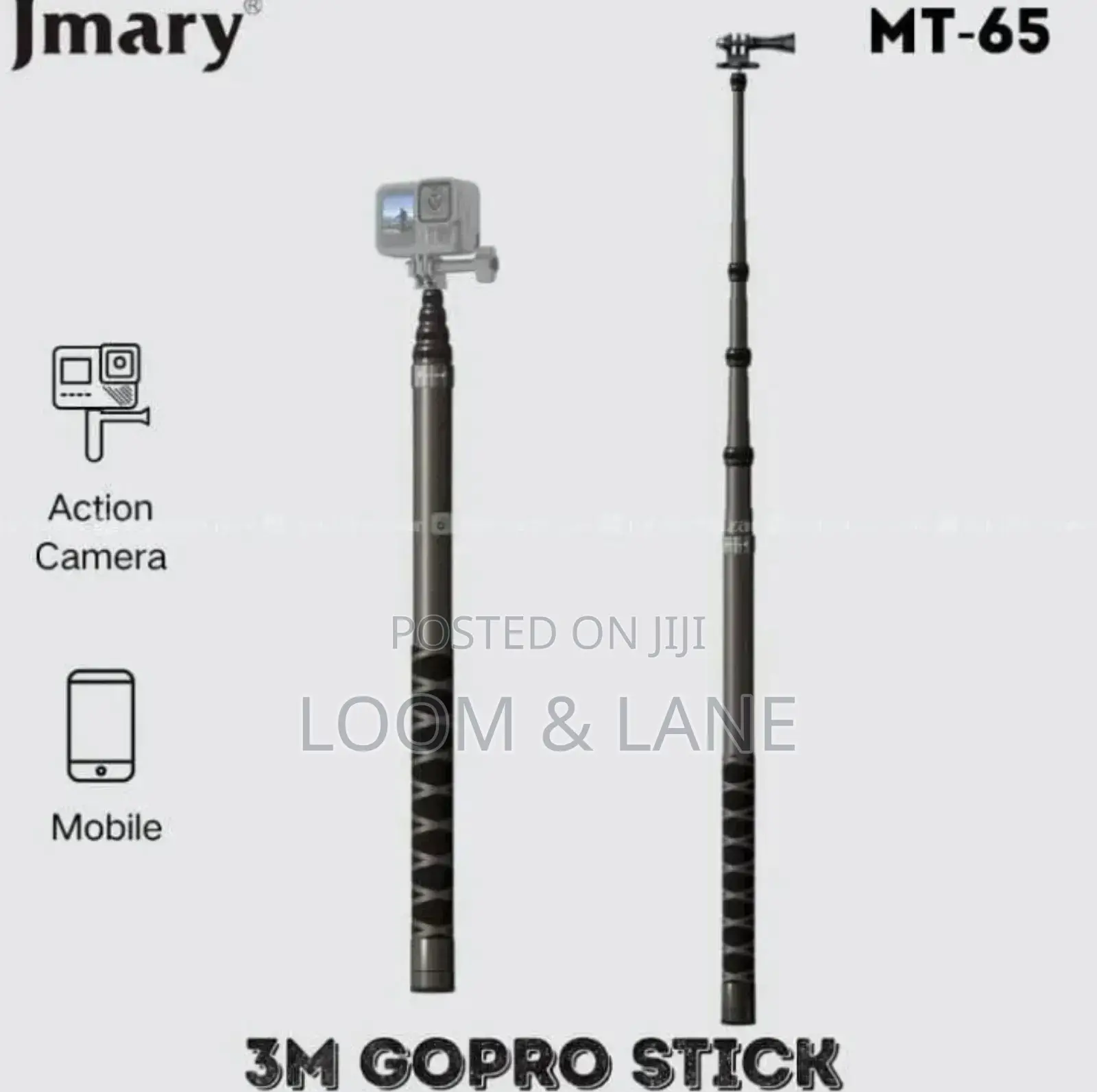 Jmary Mt-65 3meter Carbon Fiber Stick for Action Camera