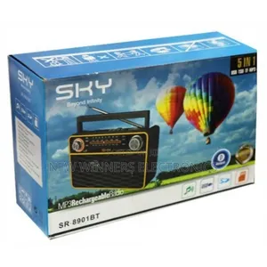 Battery Operated Rechargeable Bluetooth Radio ( 5in1) Black
