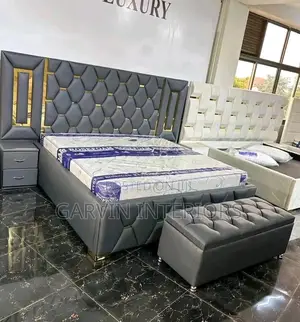 Dark Gray Geo Bed