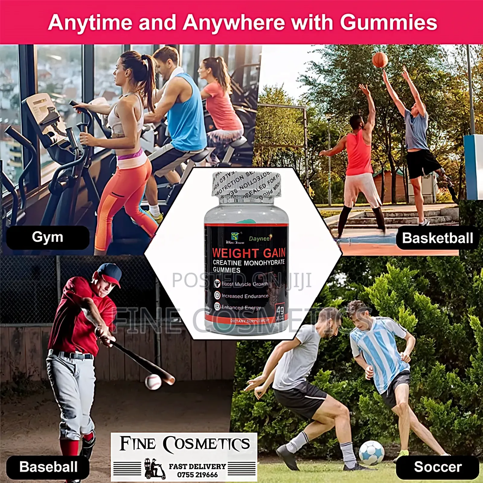 Weight Gain Gummies, Creatine Monohydrate Body Building (35)