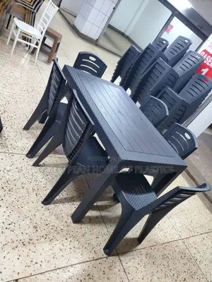 Photo - Restaurant Rectangular Plastic Table and Chairs