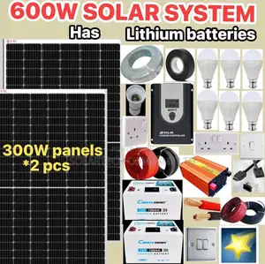 600w Durable Solar System Full Kit With Lithium Ion Battery