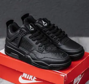 Photo - Men’S Original Leather Air Jordan 4 Retro Black Cat Sneaker