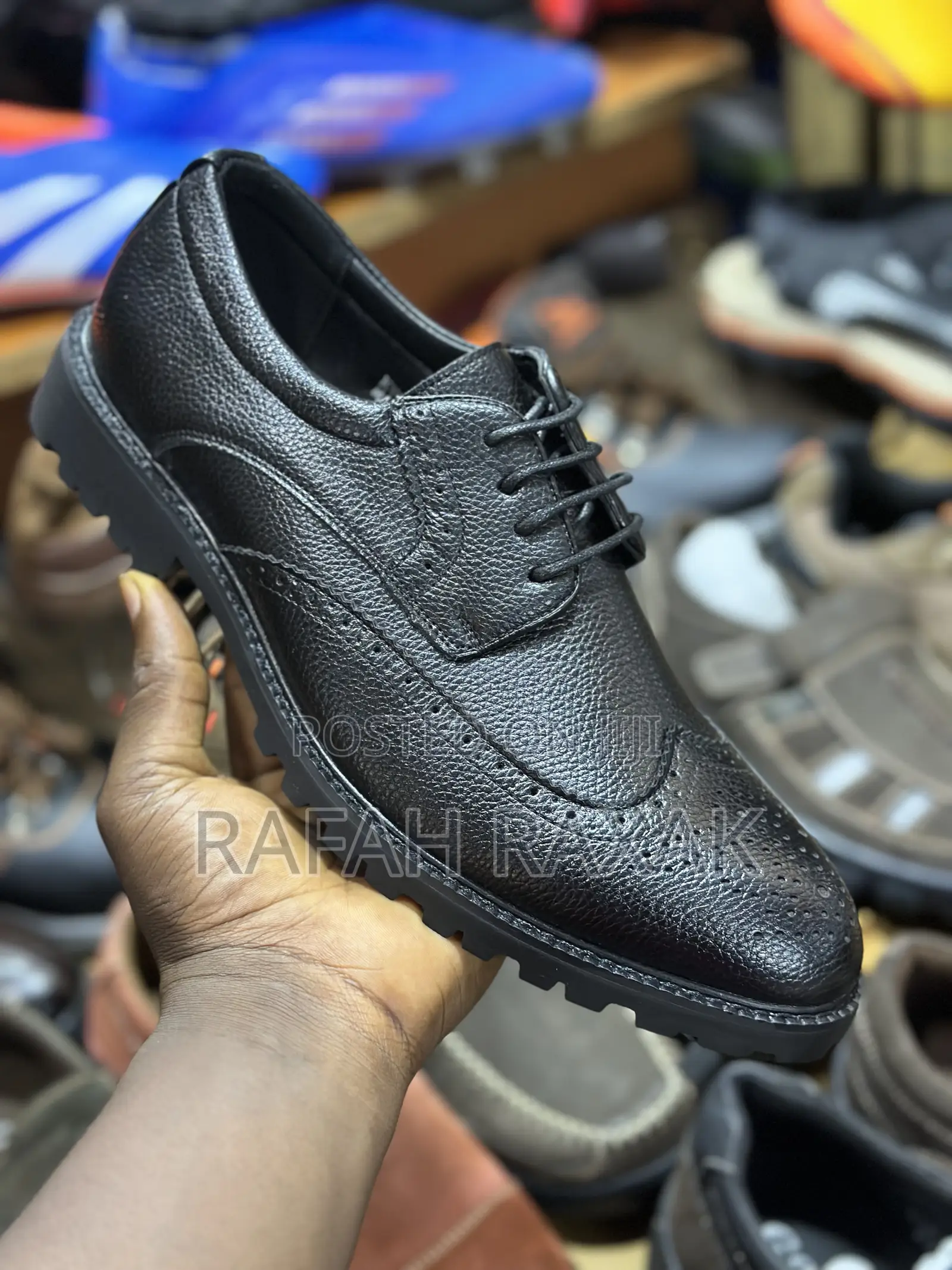 Men’S Black Rough Leather Oxford Shoes