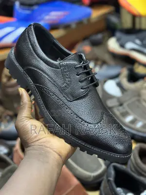 Men’S Black Rough Leather Oxford Shoes