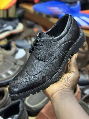 Men’S Black Rough Leather Oxford Shoes