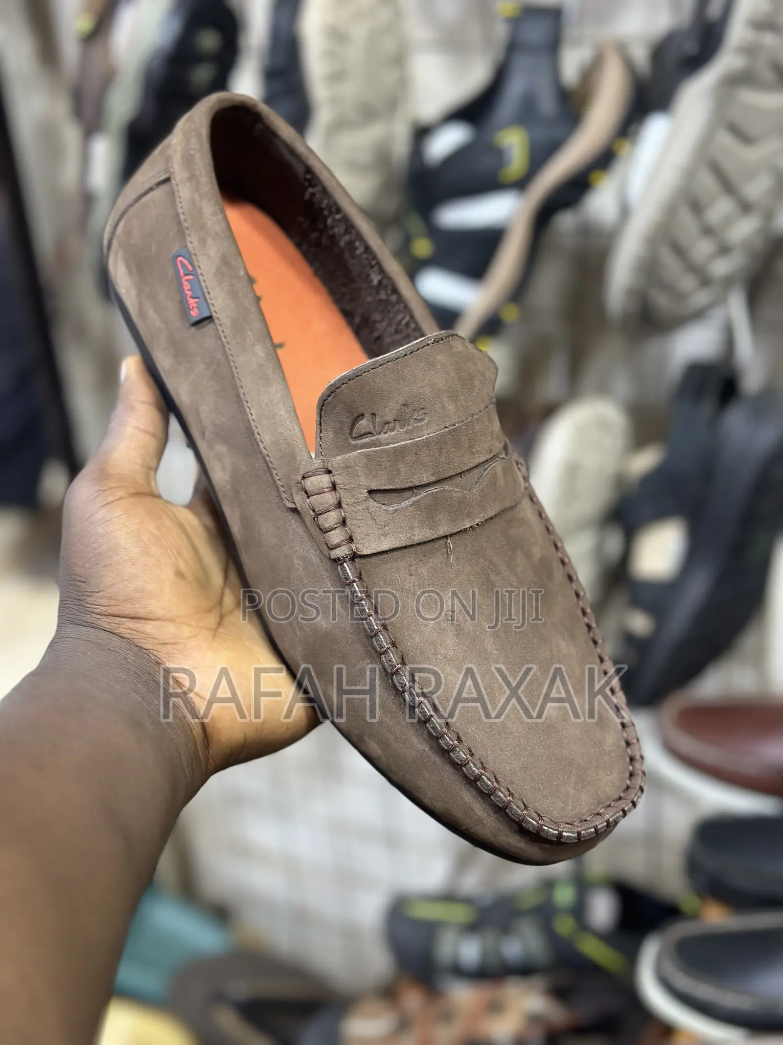 Men’S Coffee Brown Suede Clarks Flat Sole Moccasins