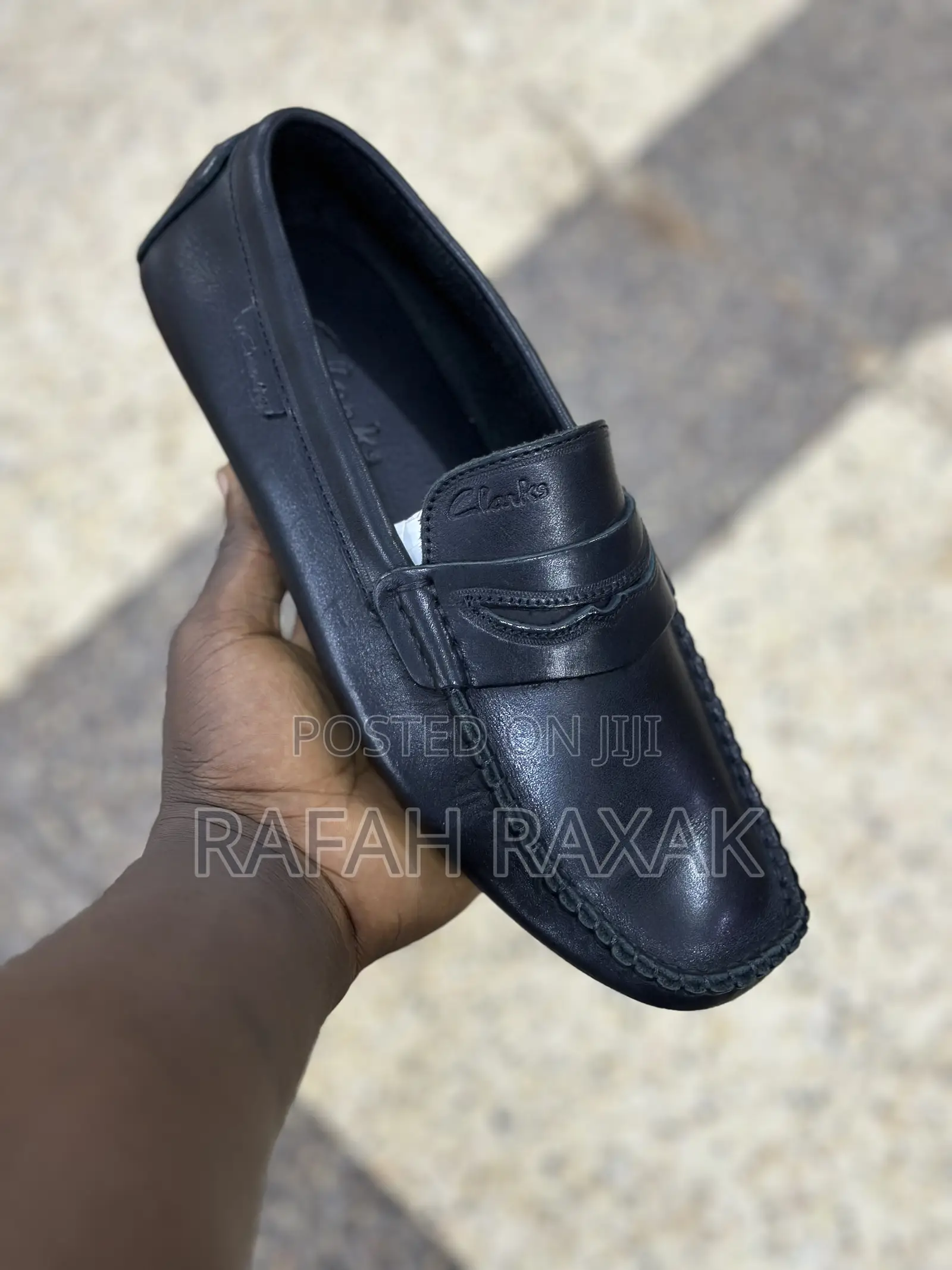 Men’S Classic Black Genuine Leather Clarks Moccasin