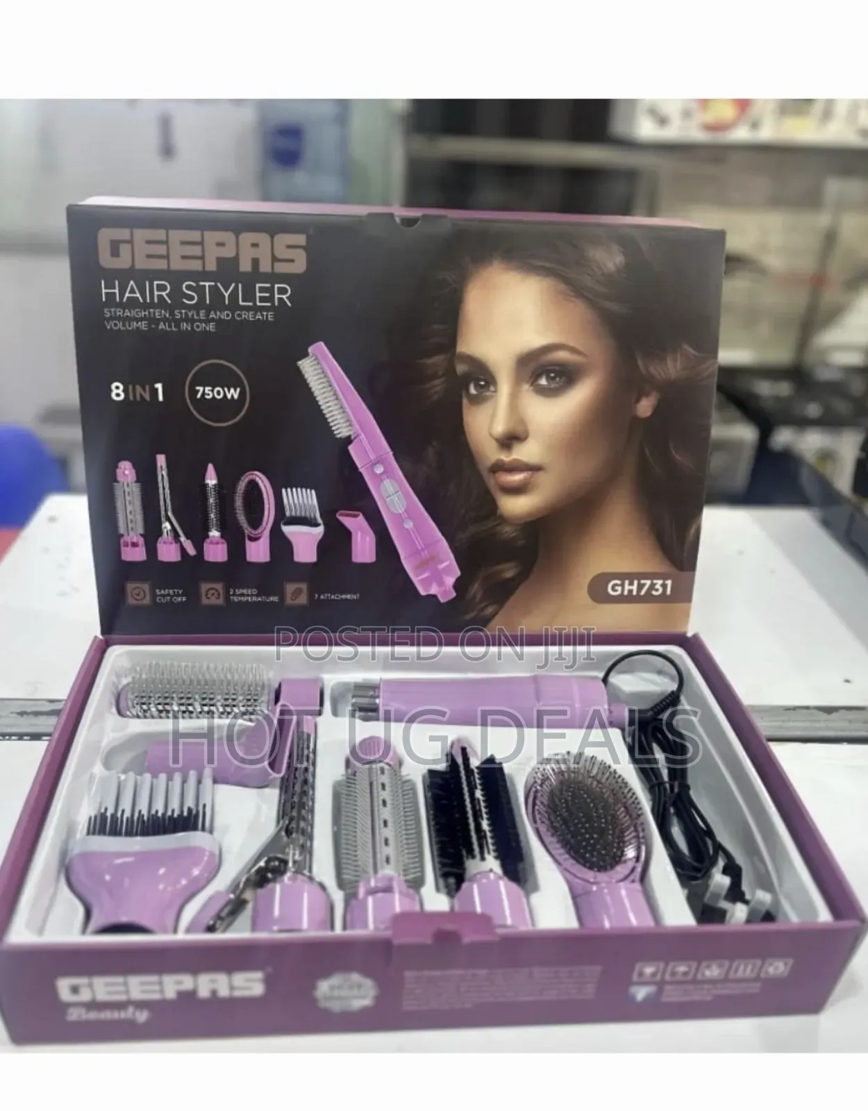 Geepas 8 In 1 Portable Electric Hair Styler And Blow Dryer