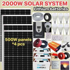 2000w Durable Solar Power Full Kit With Lithium Batteries