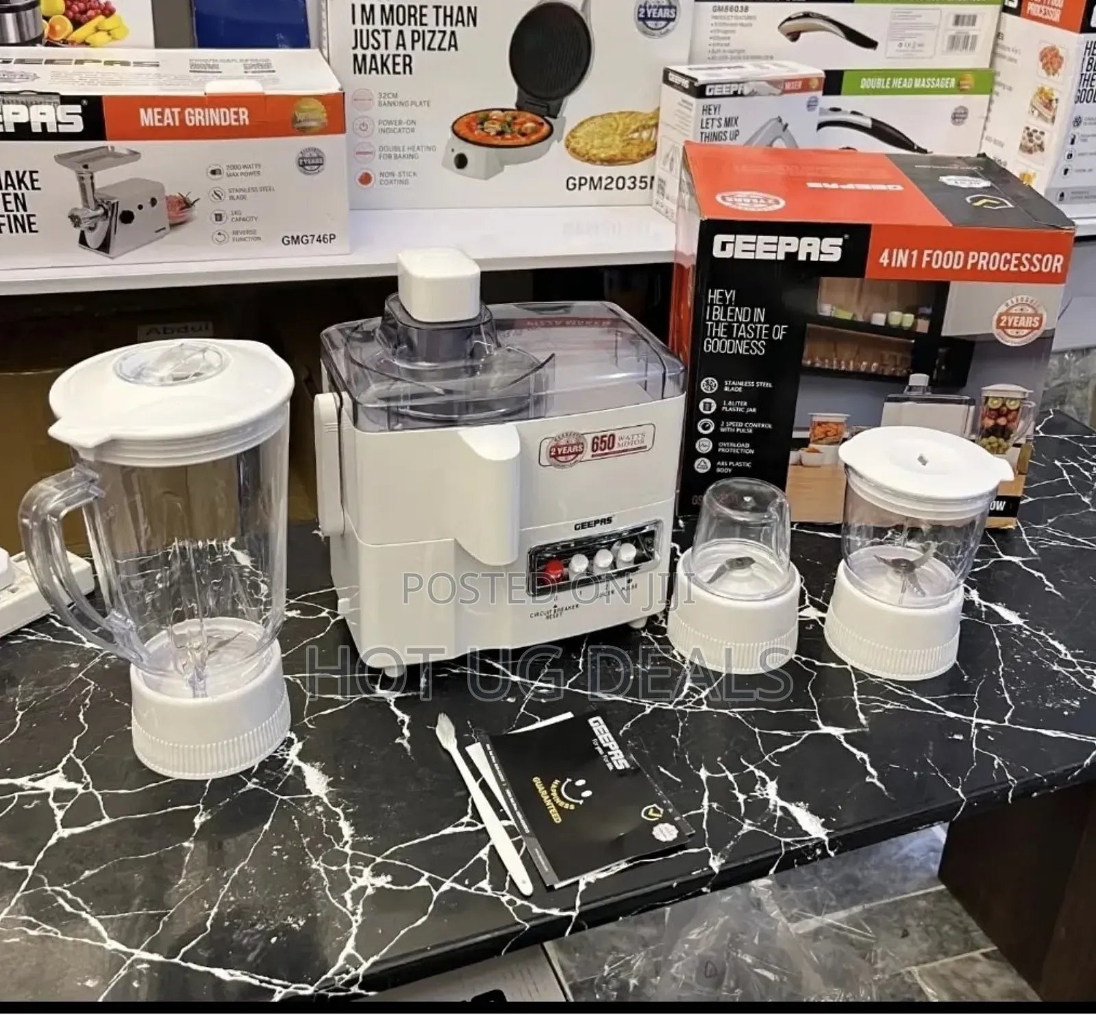 Geepas 4-in-1 Food Processor For Blending, Mincing And Mill