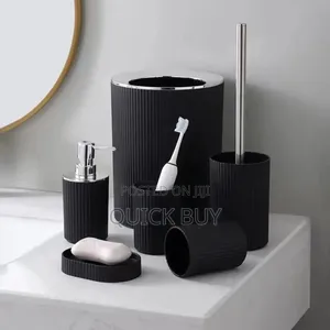 6pcs Bathroom Accessories Set Black