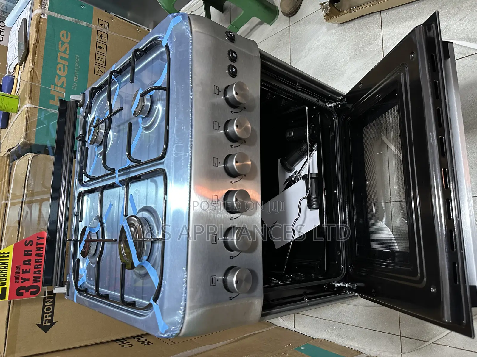 60cm by 60cm Blue Frame Full Gas Cooker