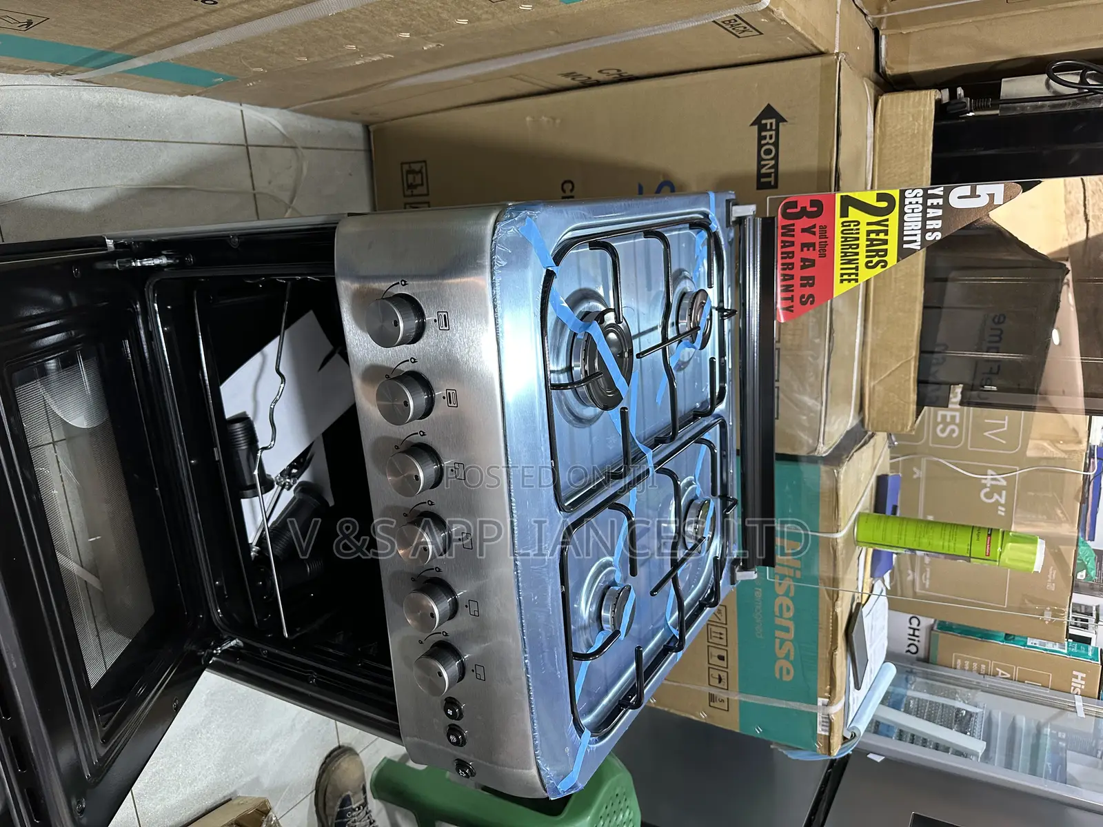60cm by 60cm Blue Frame Full Gas Cooker