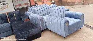 A Ash Gray Sofa Set With a Good Material