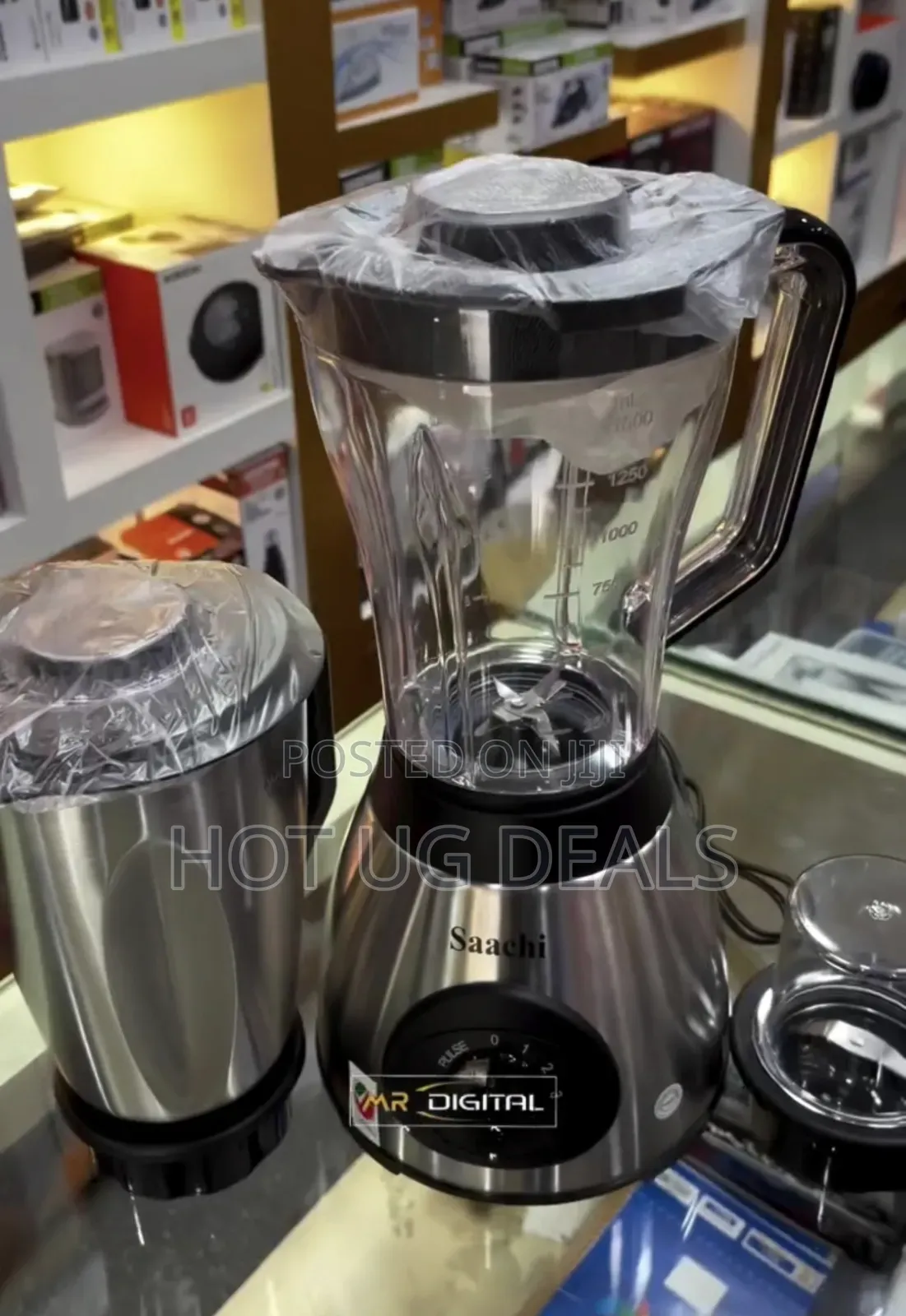 Saachi 3 In1 Stainless Steel Jar  Blender/Grinder - Silver