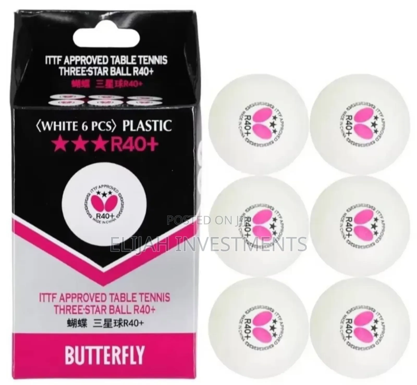 Butterfly R40 Table Tennis Balls 6pcs