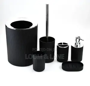 6pcs Bathroom Accessories Set Black