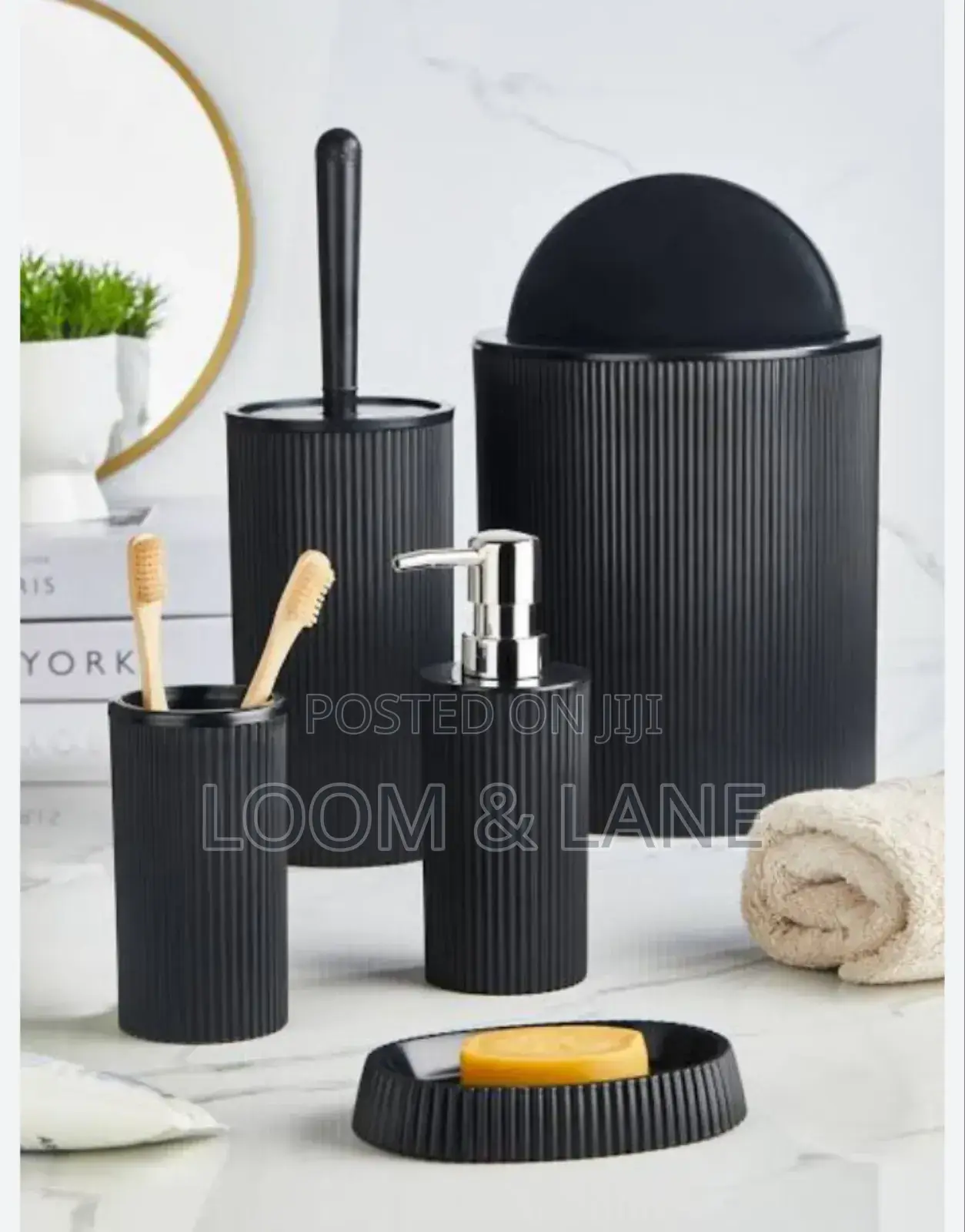 6pcs Bathroom Accessories Set Black