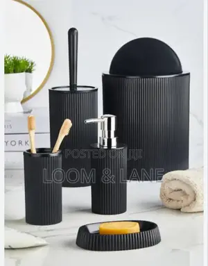 6pcs Bathroom Accessories Set Black
