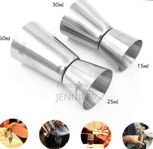 Set of 2 Stainless Steel Cocktail 25/50ml 15/30ml