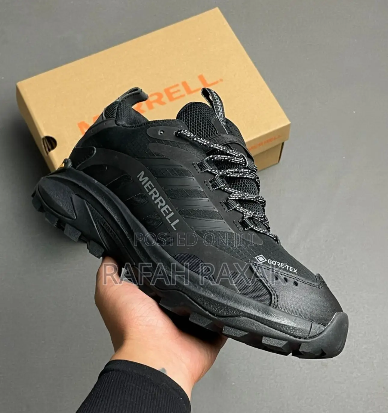 Original Triple Black Merrell Moab 2 Mid GTX Hiking Sneakers