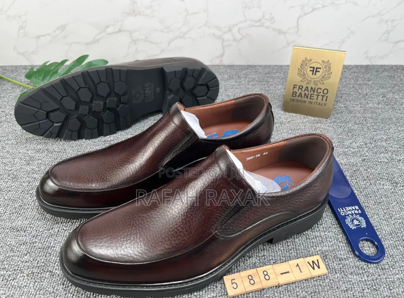 Men’S Brown Franco Banetti Formal/Gentle Leather Loafers