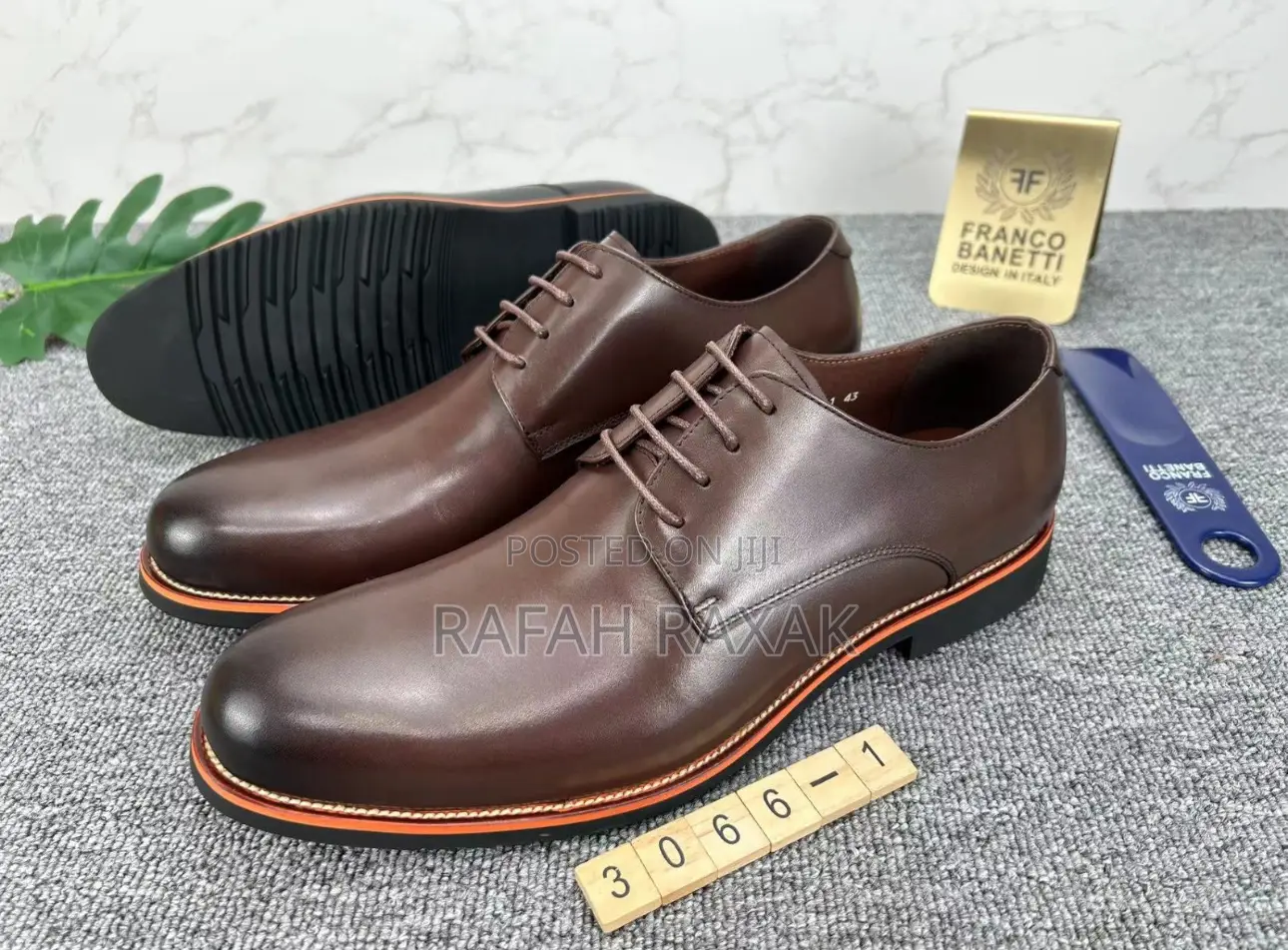 Men’S Super Classic Brown Franco Banetti Formal Office Shoes