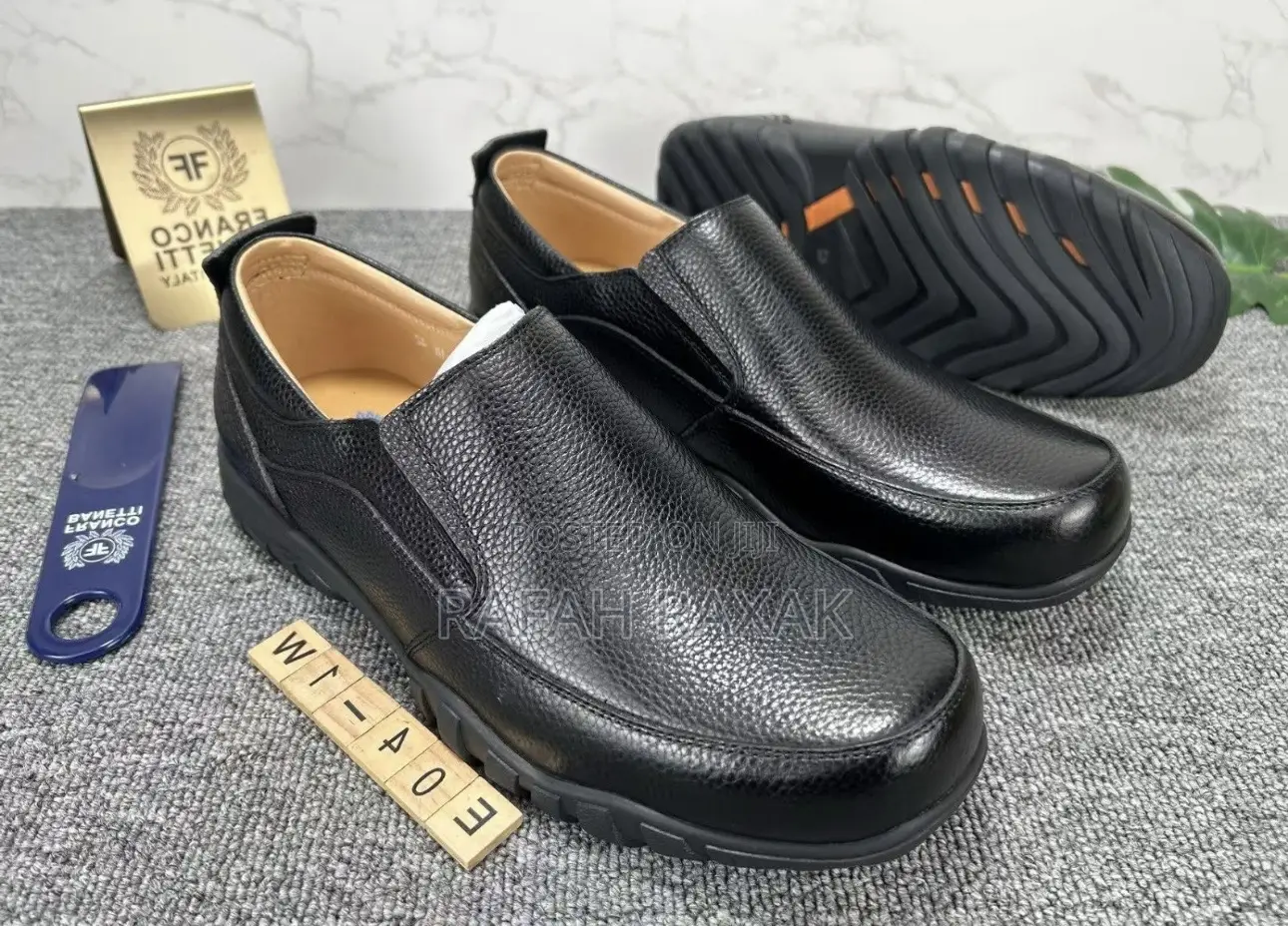 Original Black Franco Banetti Casual Leather Shoes