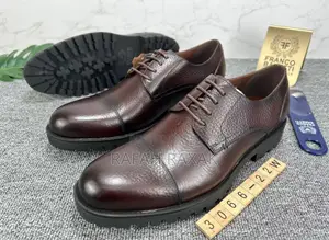 Men’S Tan Rough Leather Franco Banetti Formal Lace Up Oxford