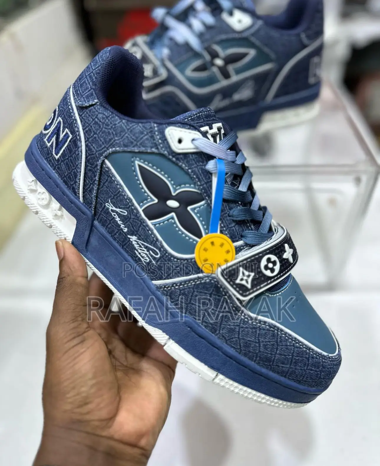 Original Blue Denim Louis Vuitton Luxury Designer Sneakers